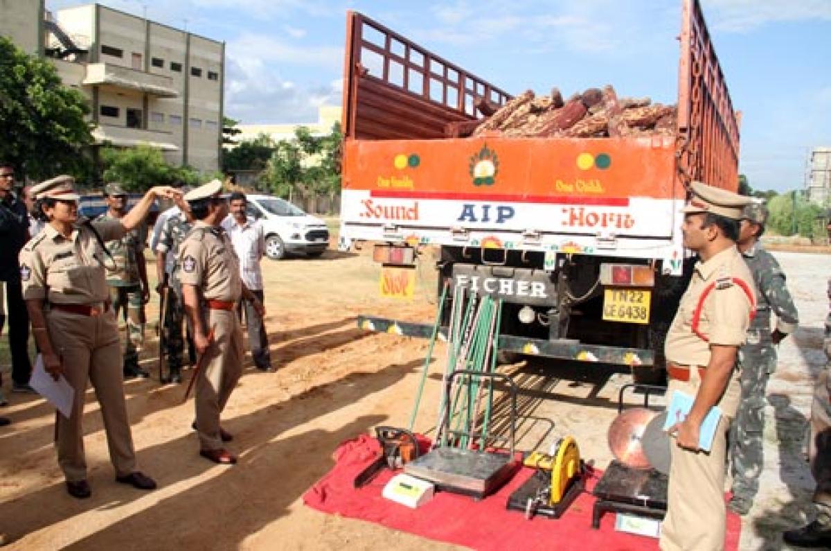 9.5 tonnes of red sanders  seized in Tamil Nadu