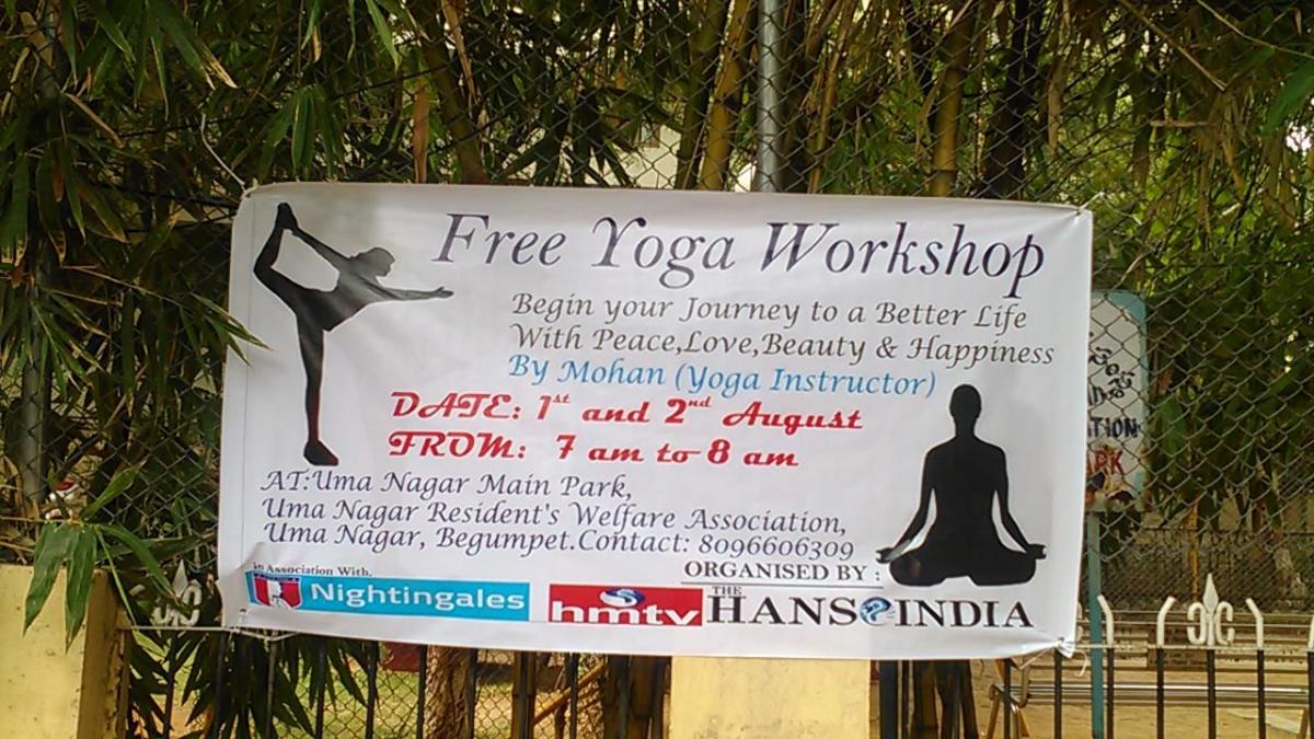 Free Yoga Workshop In Begumpet on August 1-2