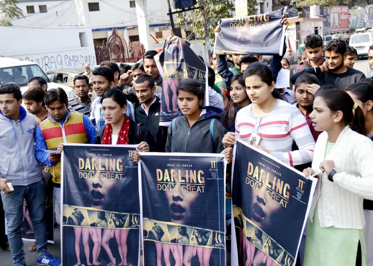 Photos: Protests against Darling Dont Cheat in UP