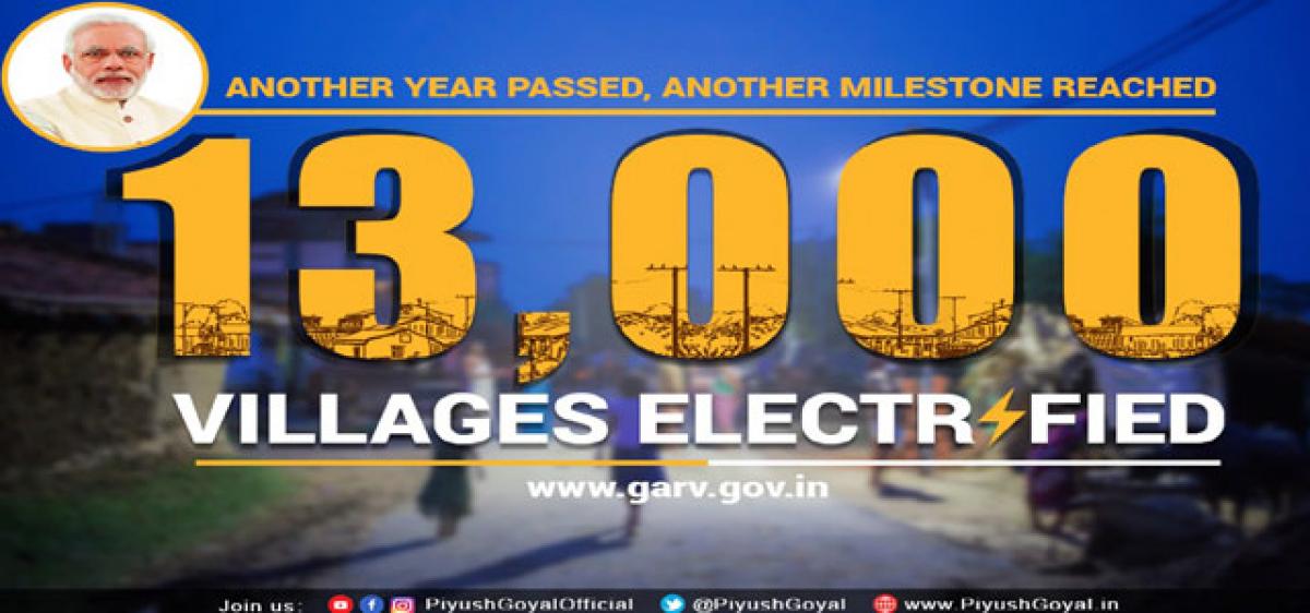 Major achievement towards village electrification