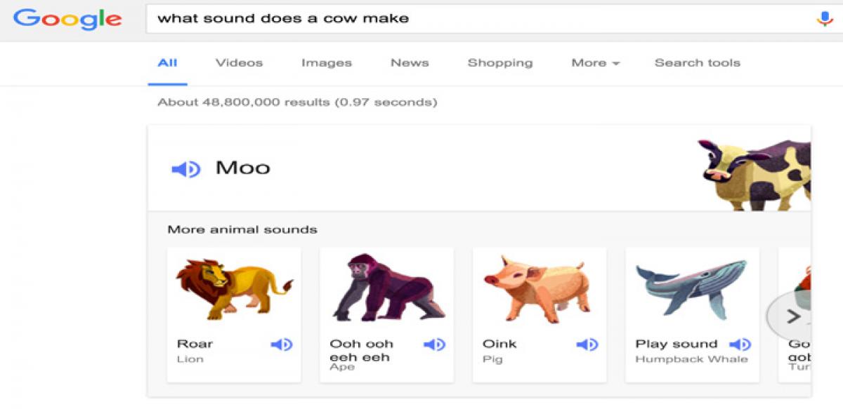 Teach your kids animal sounds with Google Search