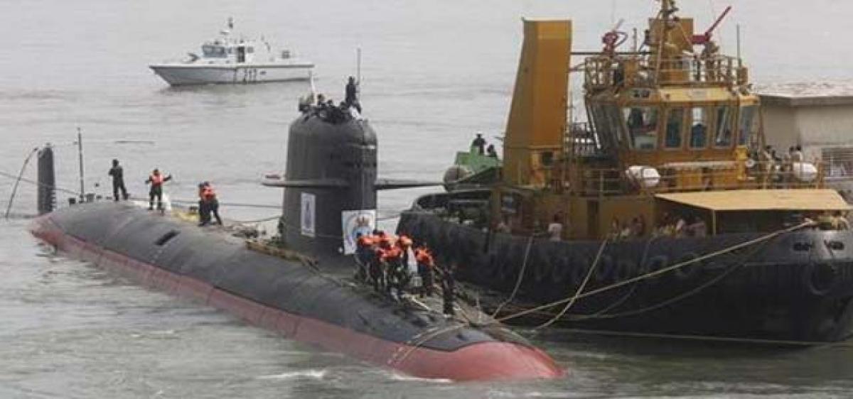 Scorpene submarine test-fires missile