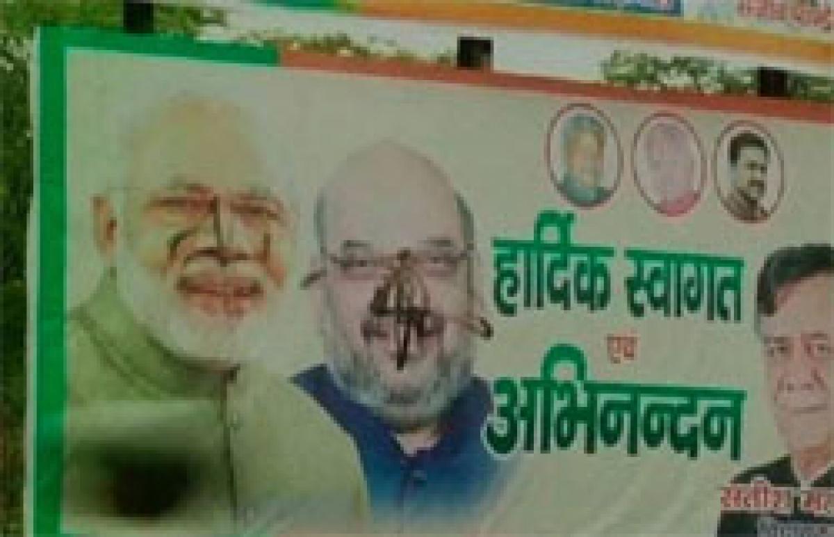 Posters depicting Narendra Modi, Amit Shah defaced in Kanpur