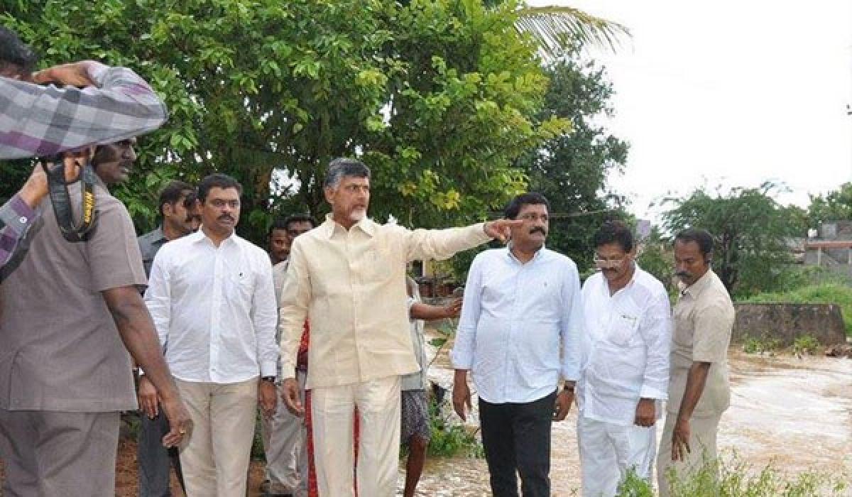 Chandrababu inspects relief operations in flood-hit areas