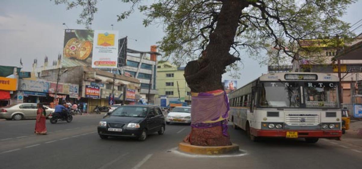 Footpaths vanish from the city