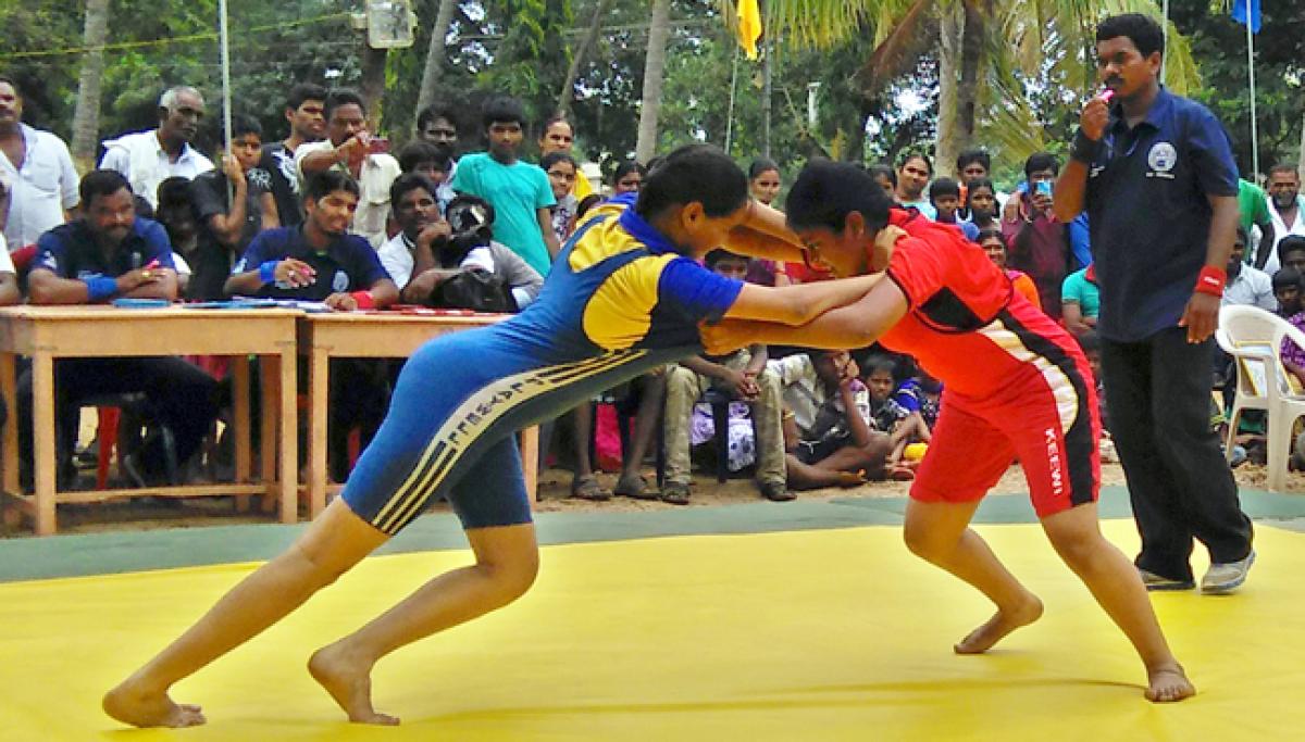 Krishna girls excel in wrestling