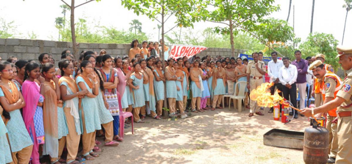 Mock fire drill at Alphores