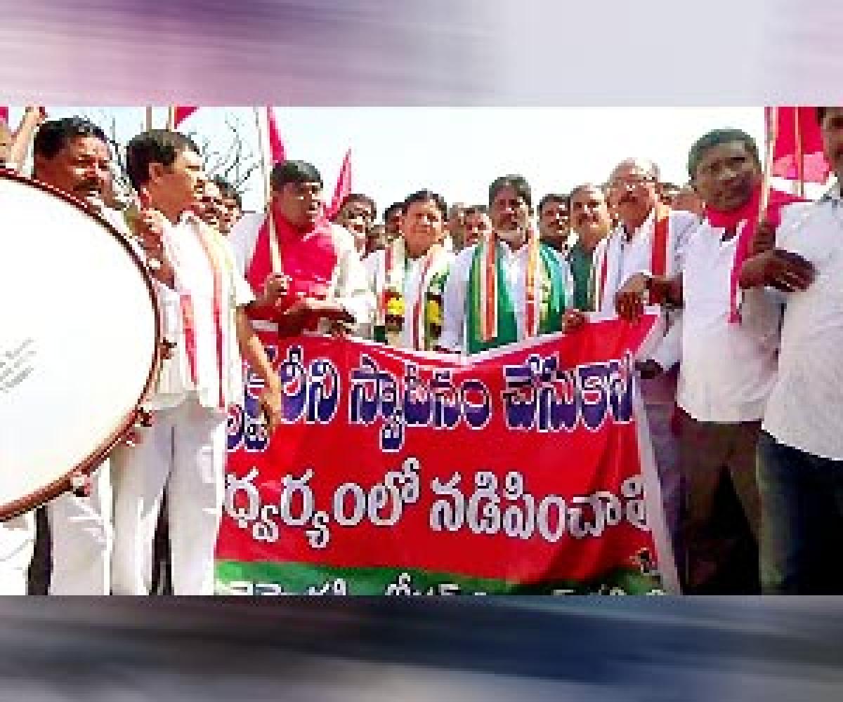 Cong, Left parties launch padayatra for takeover of NSF