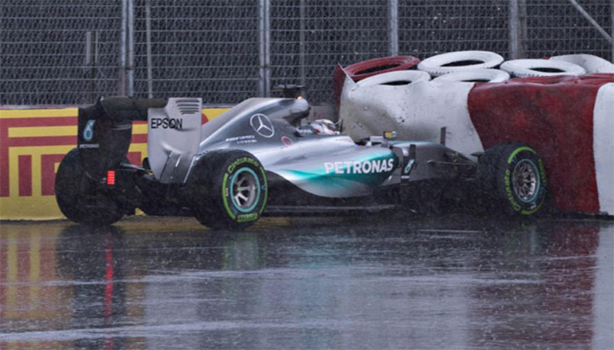 Lewis Hamilton Crashes Mercedes Into Barriers During Canadian Grand