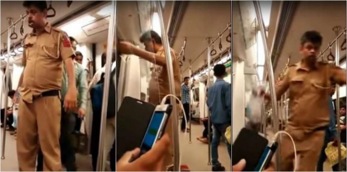 Video of drunk cop in Delhi Metro goes viral