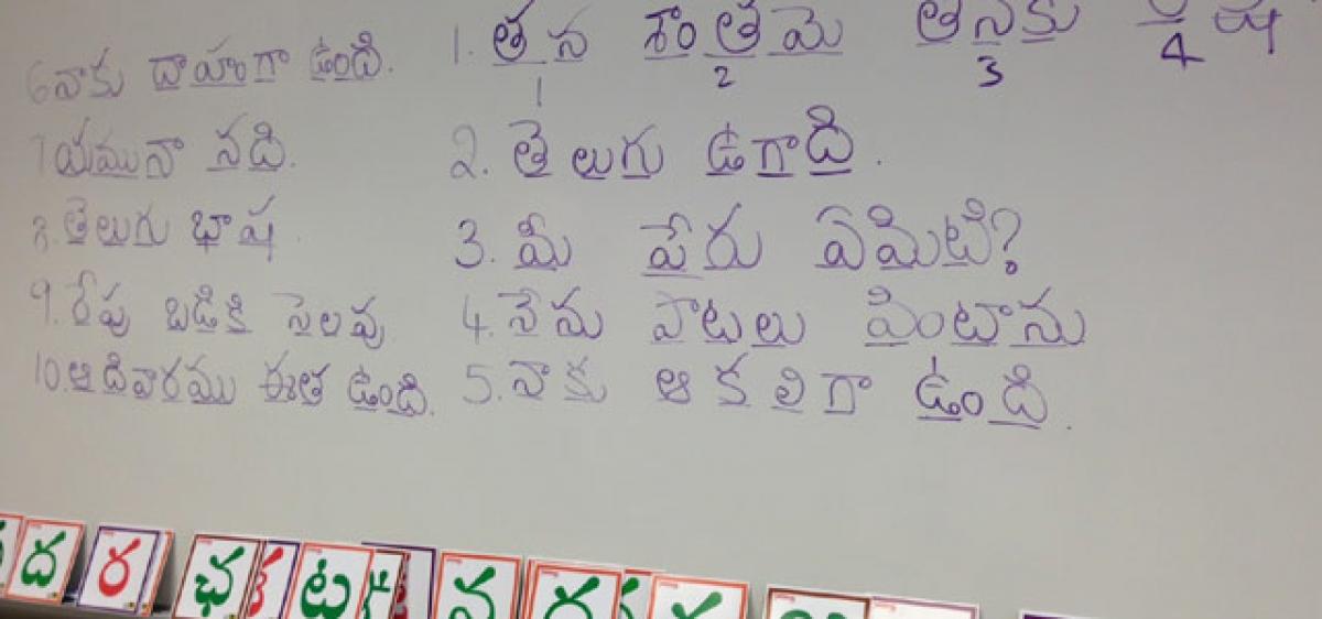 Mallelamadugu ZPHS students highlight importance of Telugu language