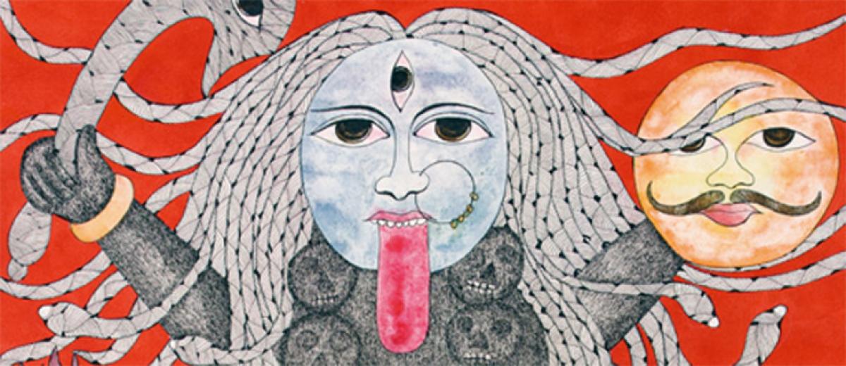 Art Gallery of South Australia showcasing Kali-mata & other Gond paintings