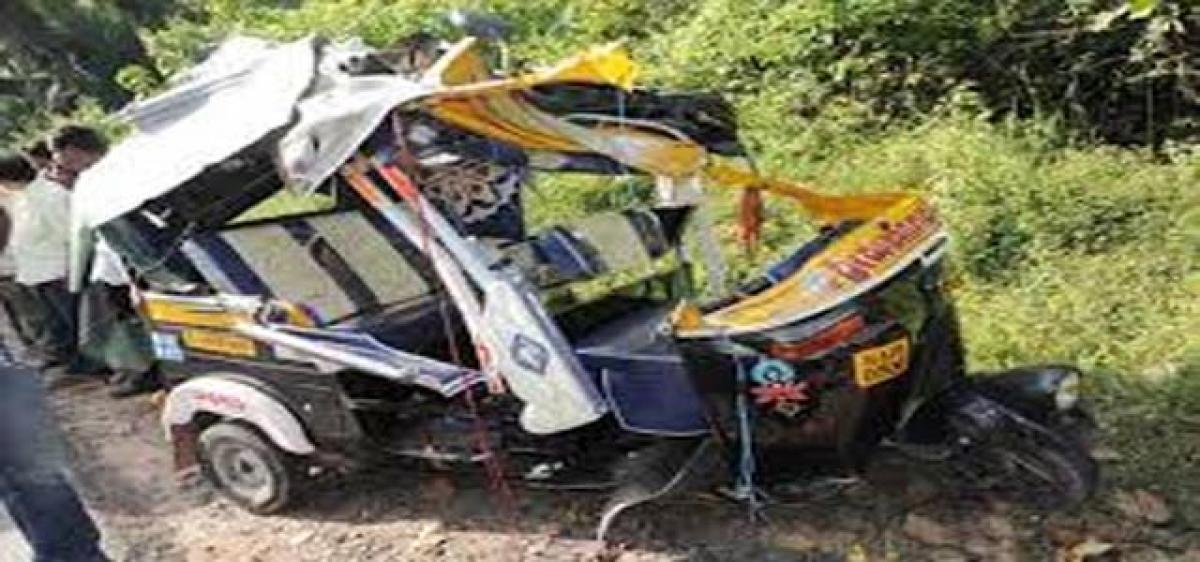 Five killed as auto-rickshaw hits car