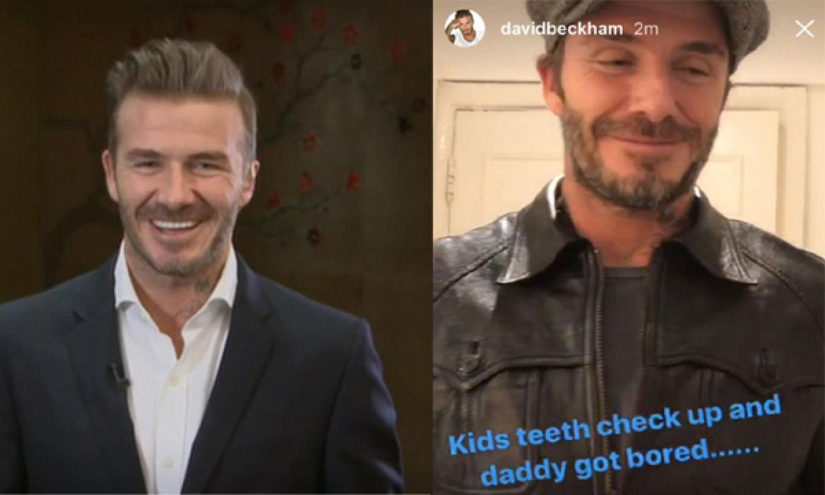 David Beckham bored of childrens dental appointments