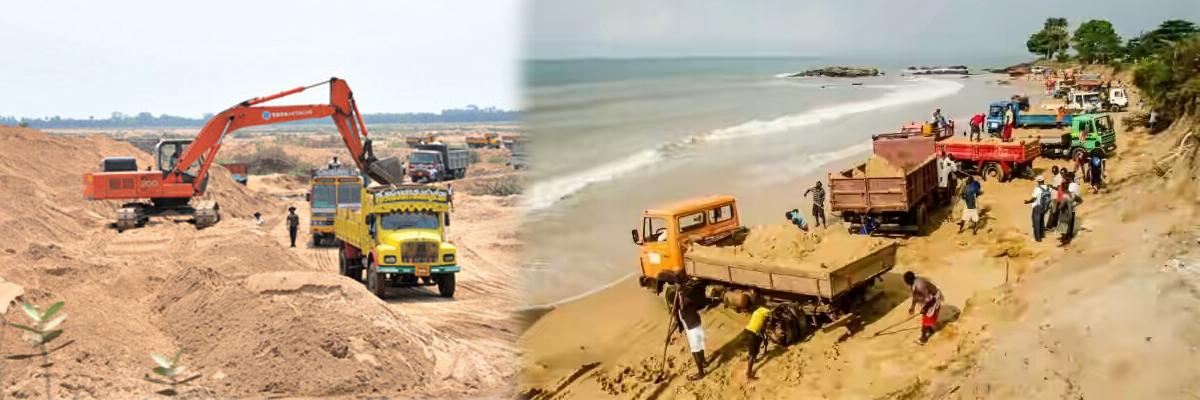 Sand mining rampant in sea coast