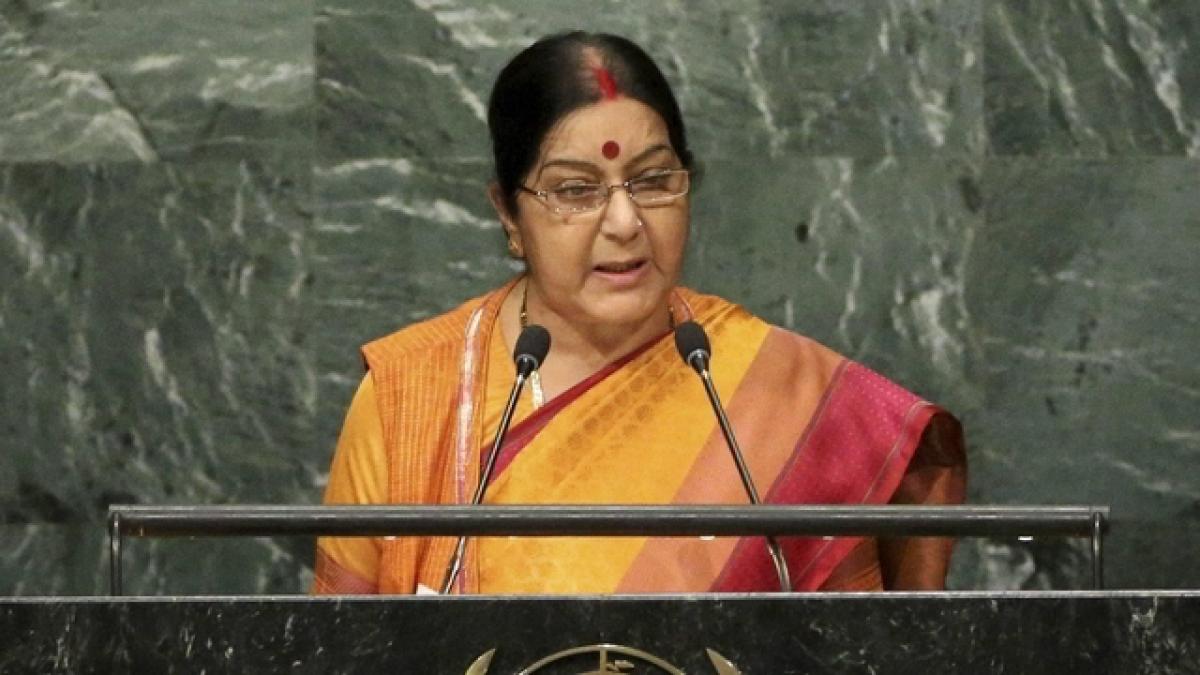 No bigger challenge than state-sponsored terrorism, says Sushma Swaraj