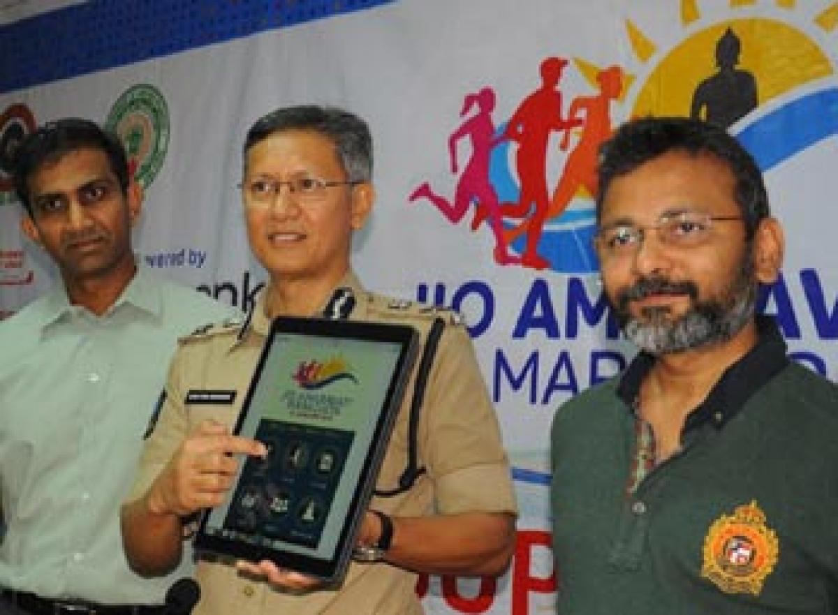 CP Launches Amaravati Marathon App