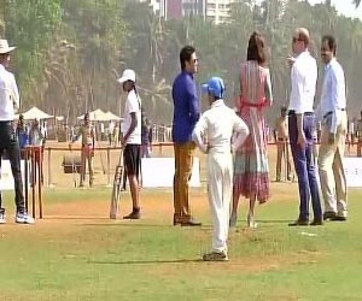 Royal couple show their cricketing skills in Mumbai