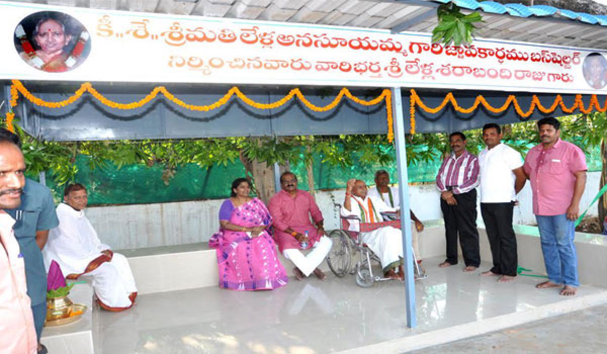 Superintendent of Police father constructs bus shelter