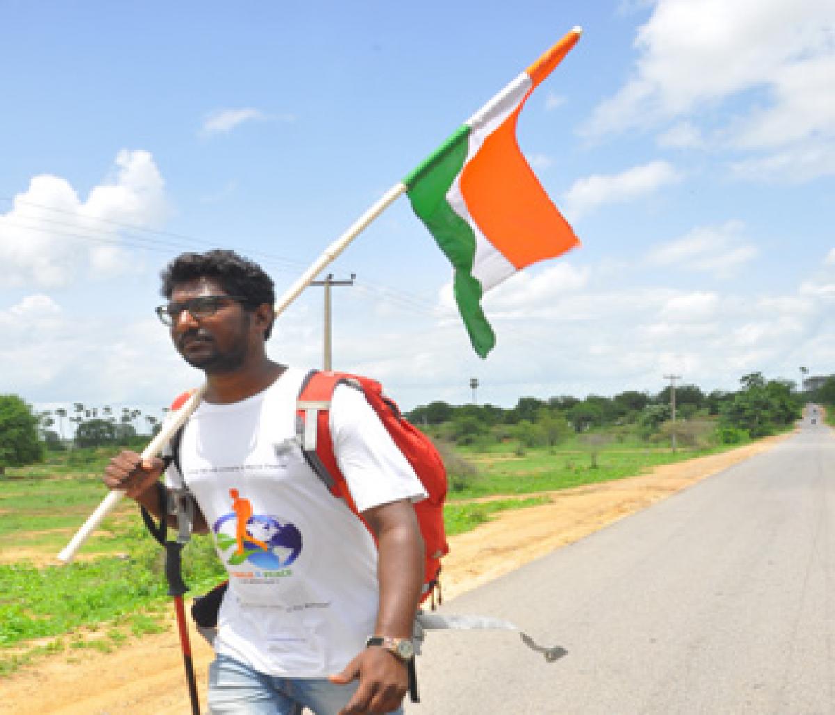 Telangana man on a mission to spread world peace.