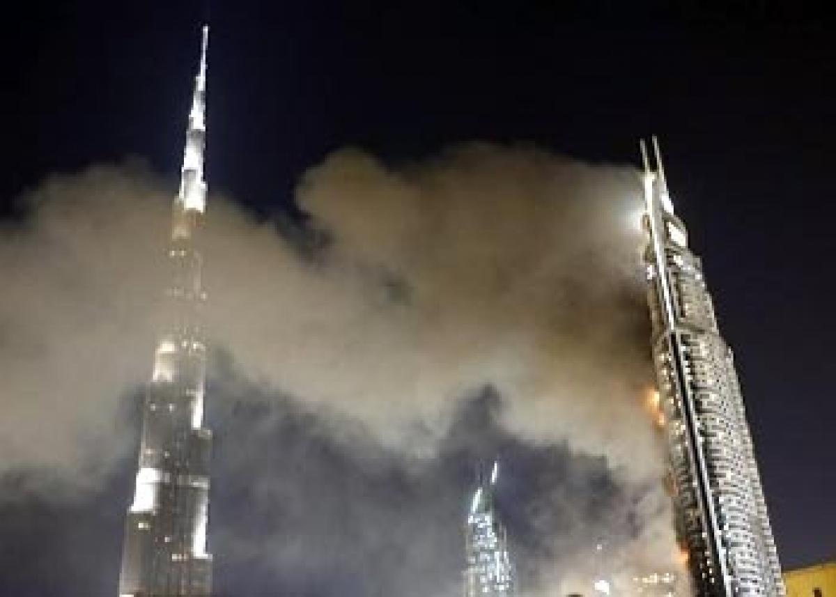 Huge Blaze engulfs residential towers in Ajman UAE