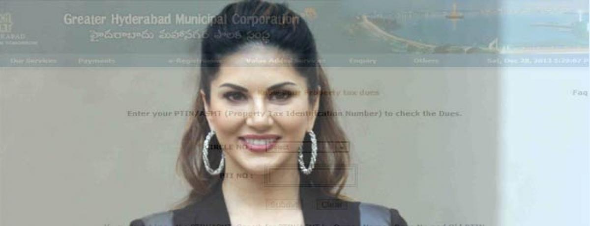 Sunny Leones obscene picture on GHMC website?