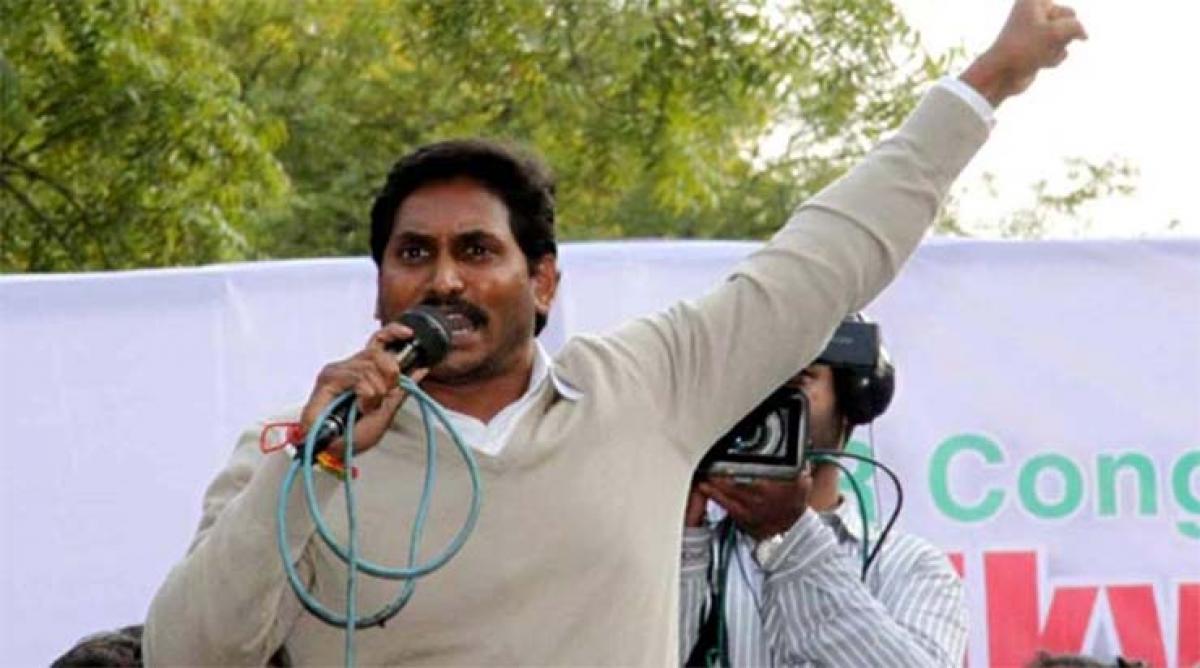 YS Jagan begins dharna in Delhi