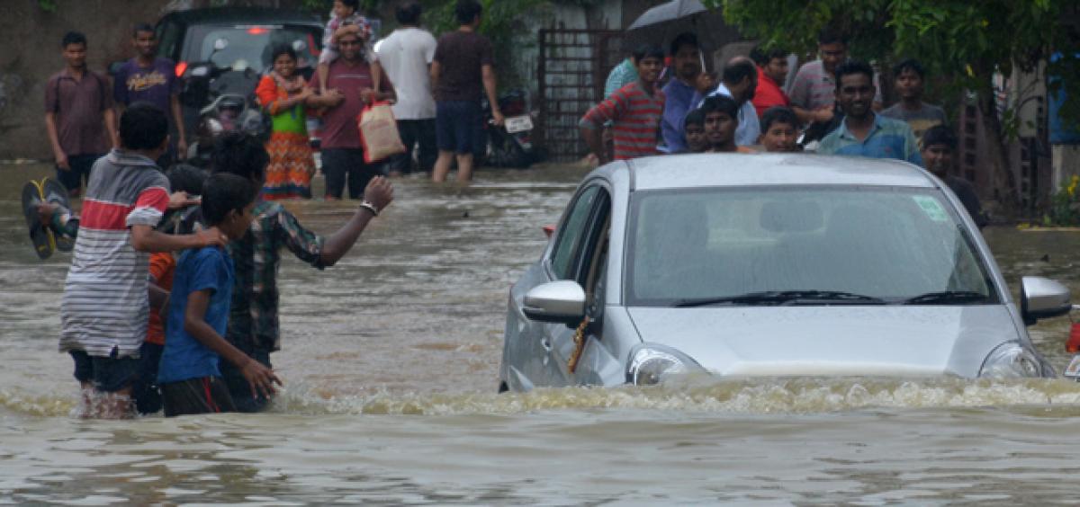 Nizampet submerged city on alert