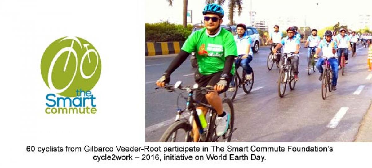 Over 60 cyclists from Gilbarco Veeder-Root participate in The Smart Commute Foundation’s cycle2work – 2016, initiative.