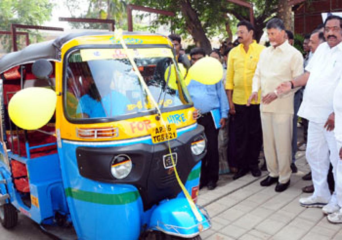 Chandrababu Naidu launches She Autos in City