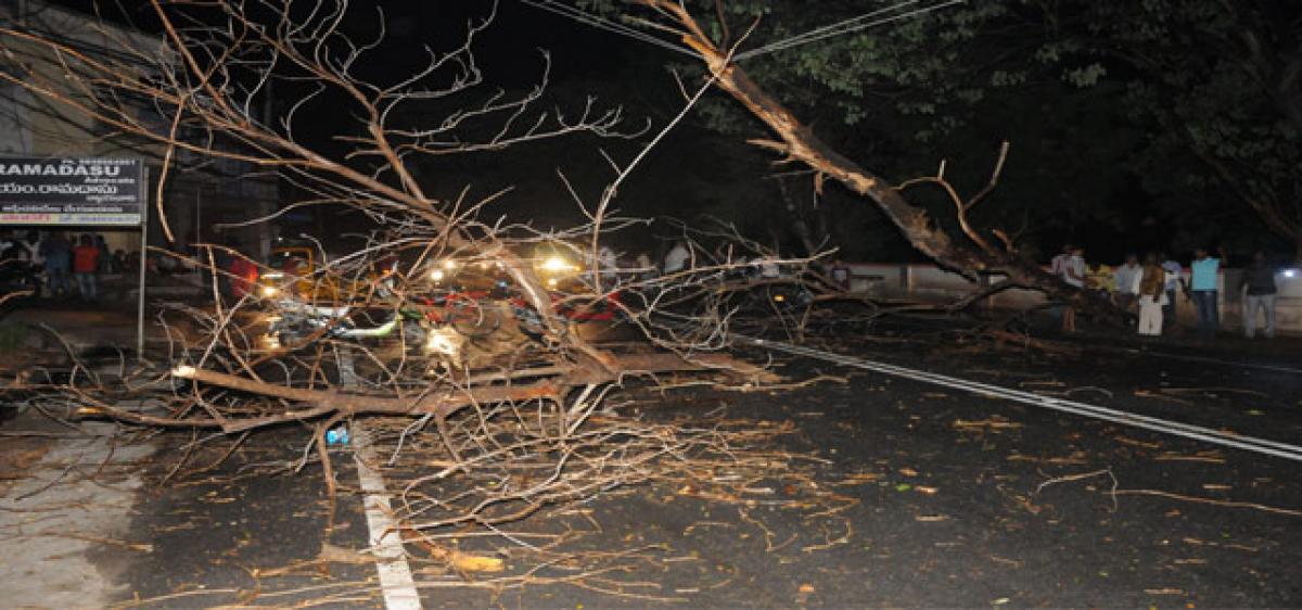 Thunder showers lash at Bhadrachalam