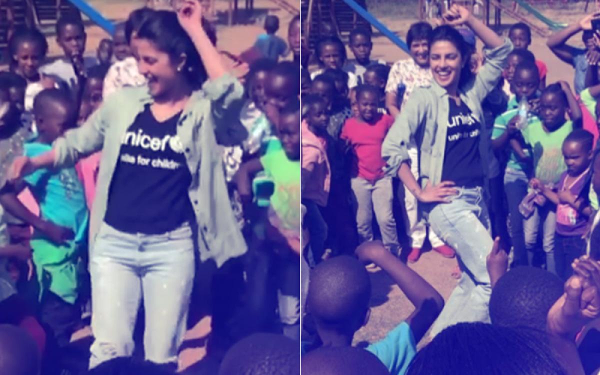 Priyanka Chopra teaches Bollywood dance to African children