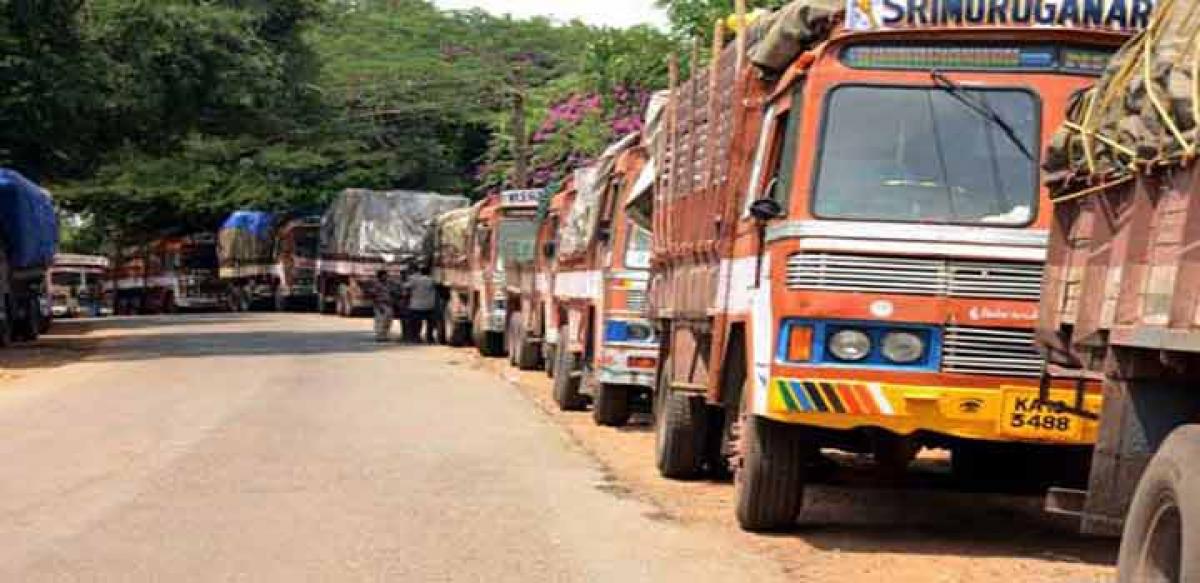 16 lakh trucks go off roads in TS, AP