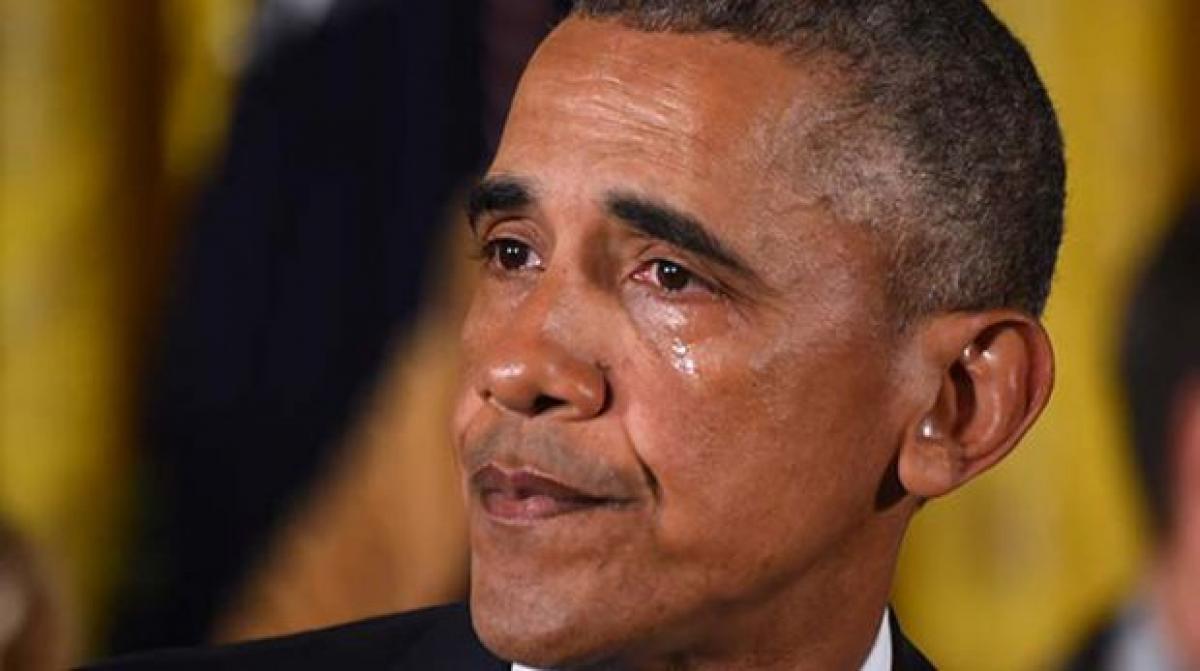 Barack Obama says he was himself surprised by his public crying