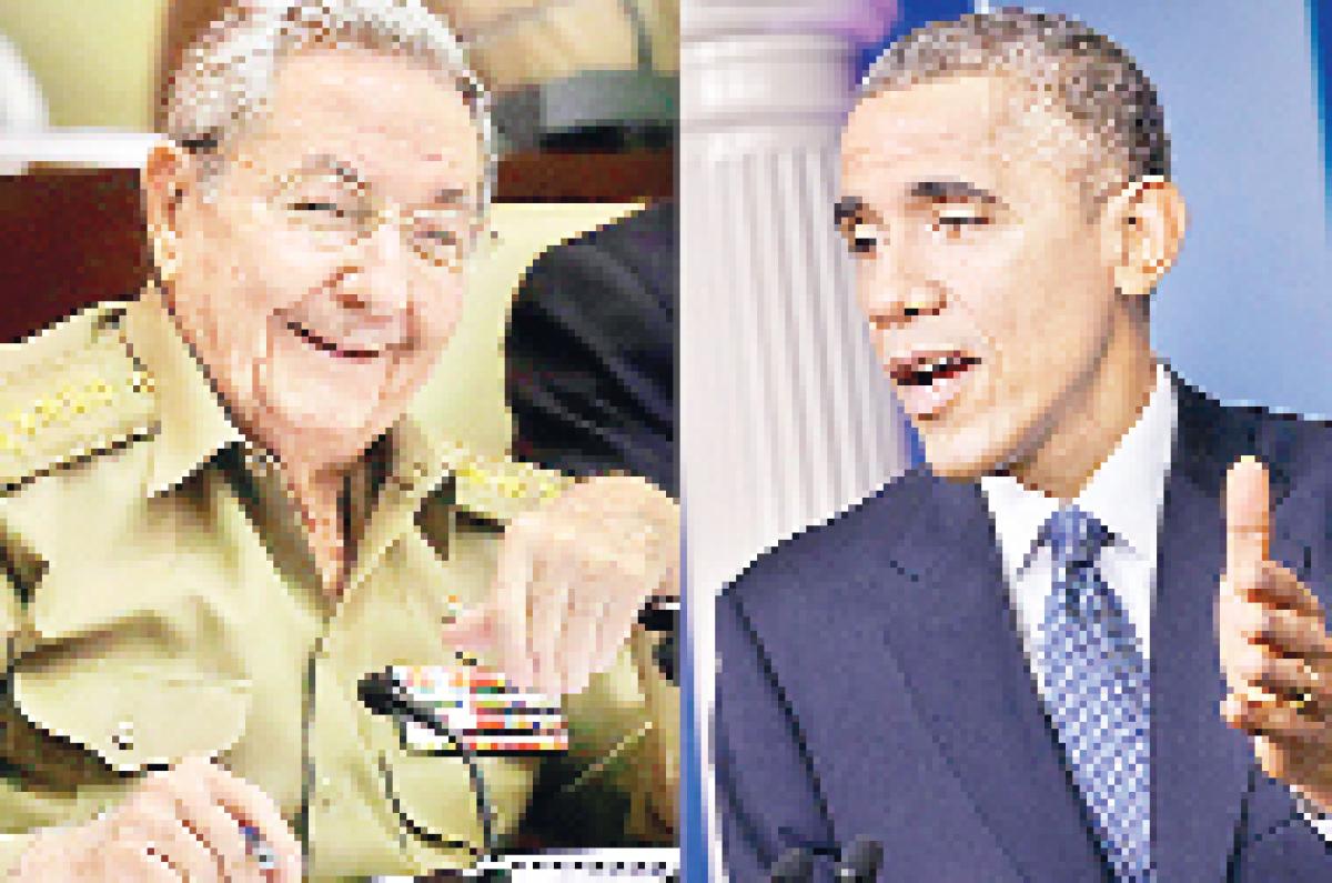 Raul Castro meets Obama on Cuba embargo