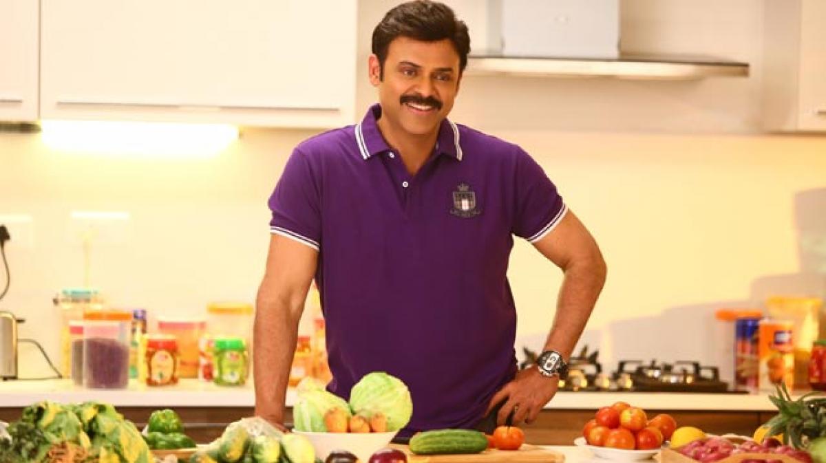 Babu Bangaram getting ready