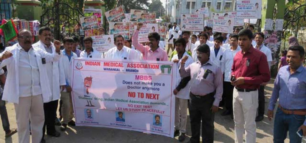 IMA leaders, medicos take to streets opposing NEXT