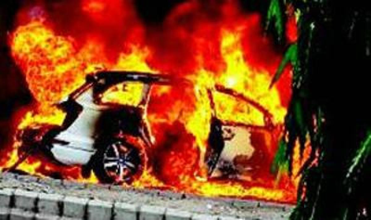 Hyderabad: Car catches fire in BSNL Office, no one injured