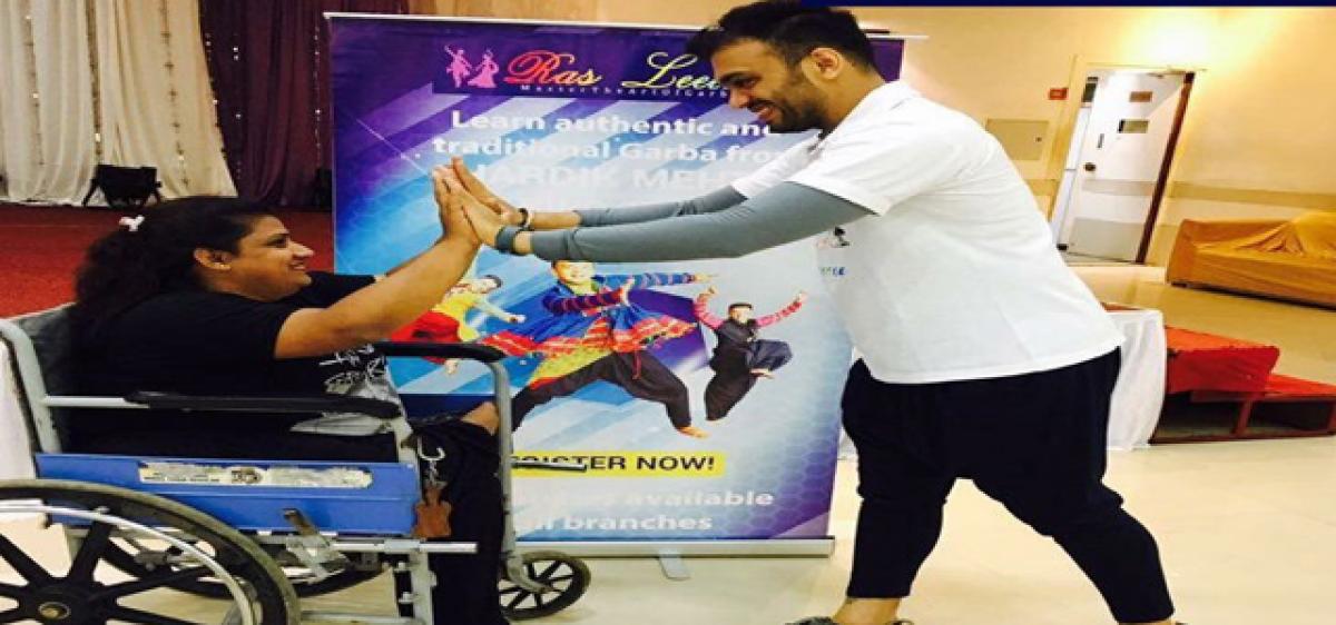 Garba dandiya on wheel chairs