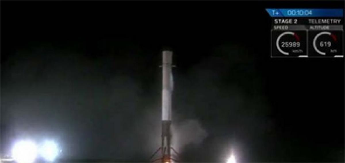 SpaceX sends Falcon rocket soaring toward orbit with 11 small satellites