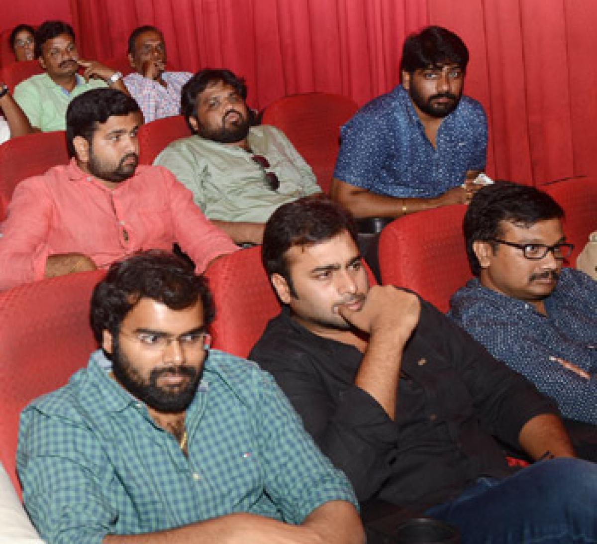 Unit of film Savithri watches first day show in the Vijayawada