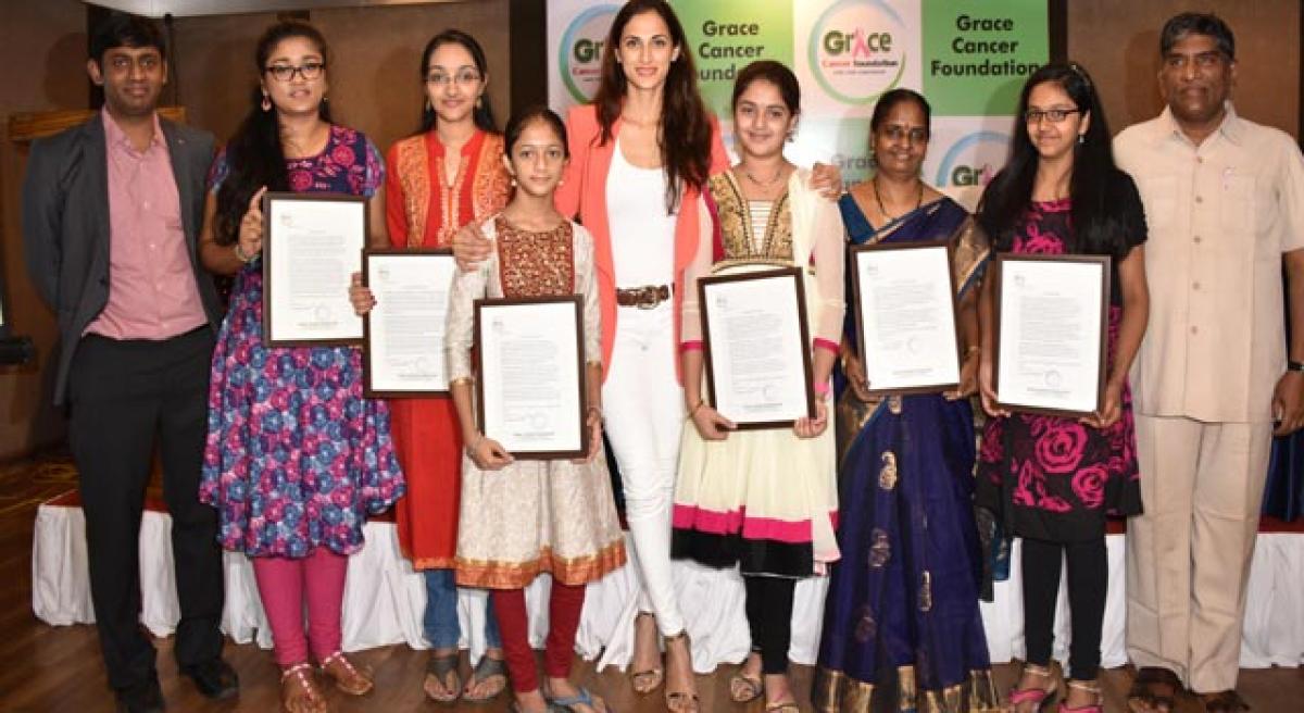 Girls raise 5.5 lakh for poor cancer patients