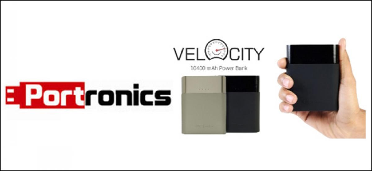 Portronics Unveils Power Bank “Velocity” with a super- sized 10400 mAh capacity