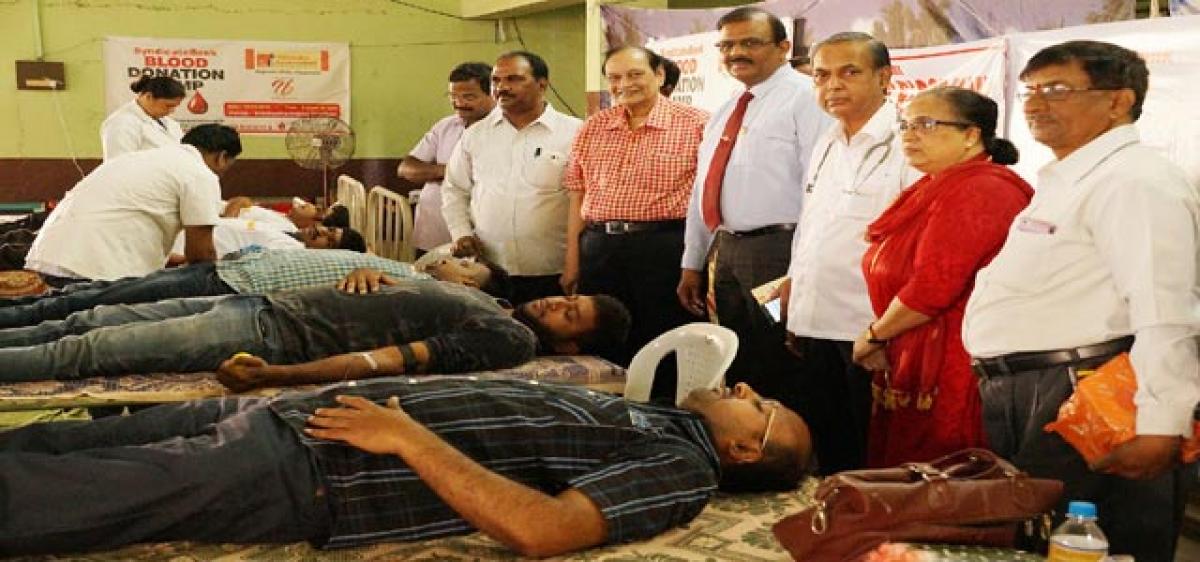 Blood donation camp marks Syndicate Bank Foundation Day