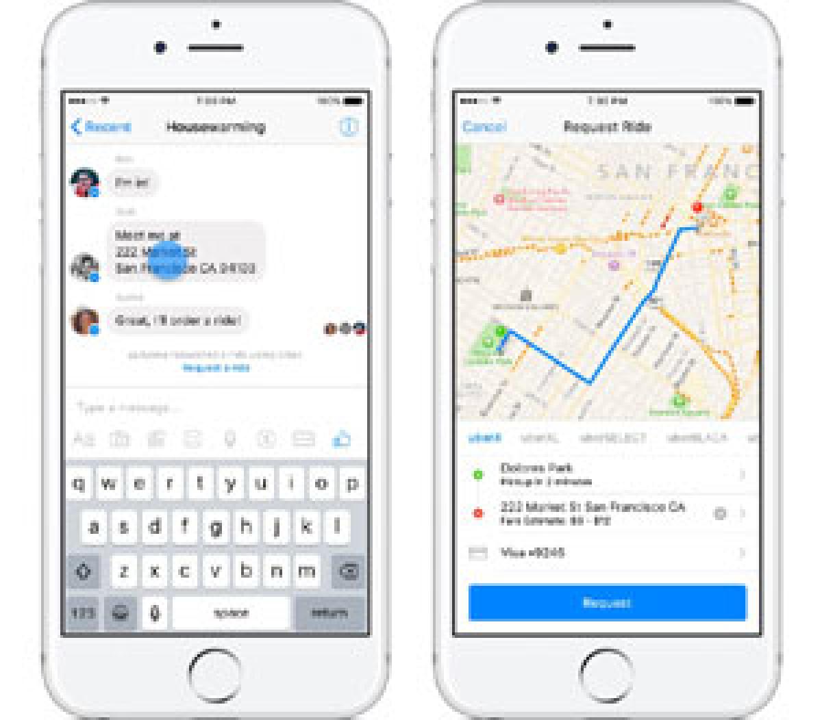 Now request a ride on Uber via Facebook Messenger