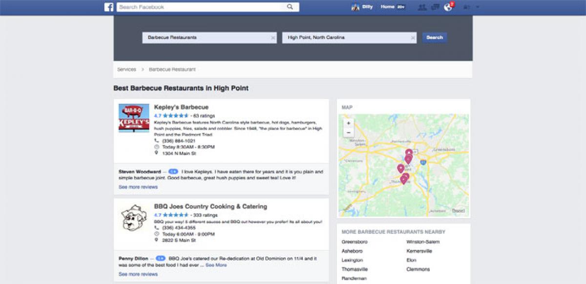 Facebook helps you find highly-rated local businesses