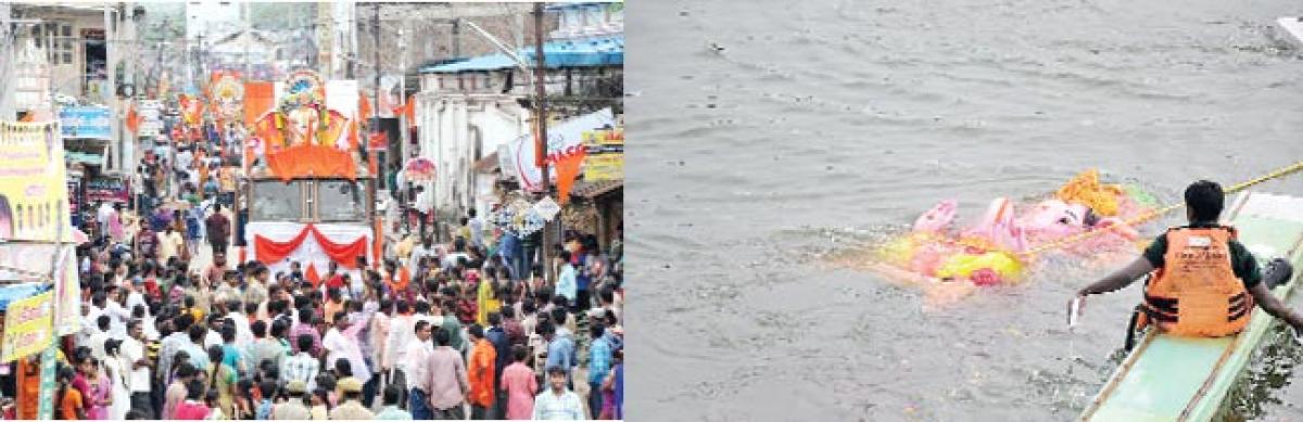 Colourful procession marks Ganesh nimajjanam