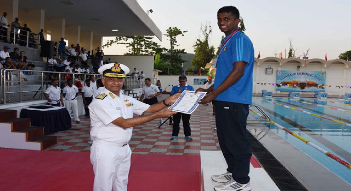 Indian Navy Aquatic champions.