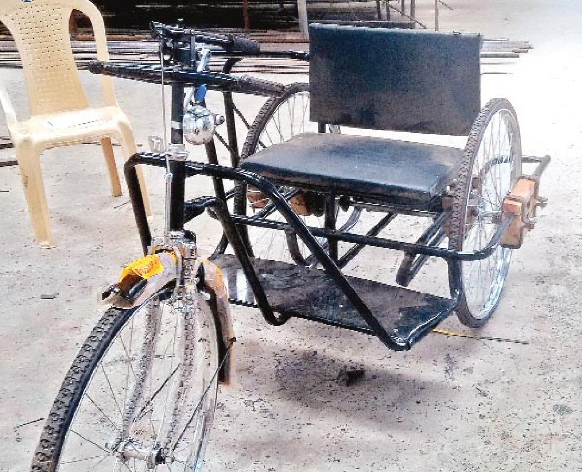 4 MITS students design tricycle for physically  challenged