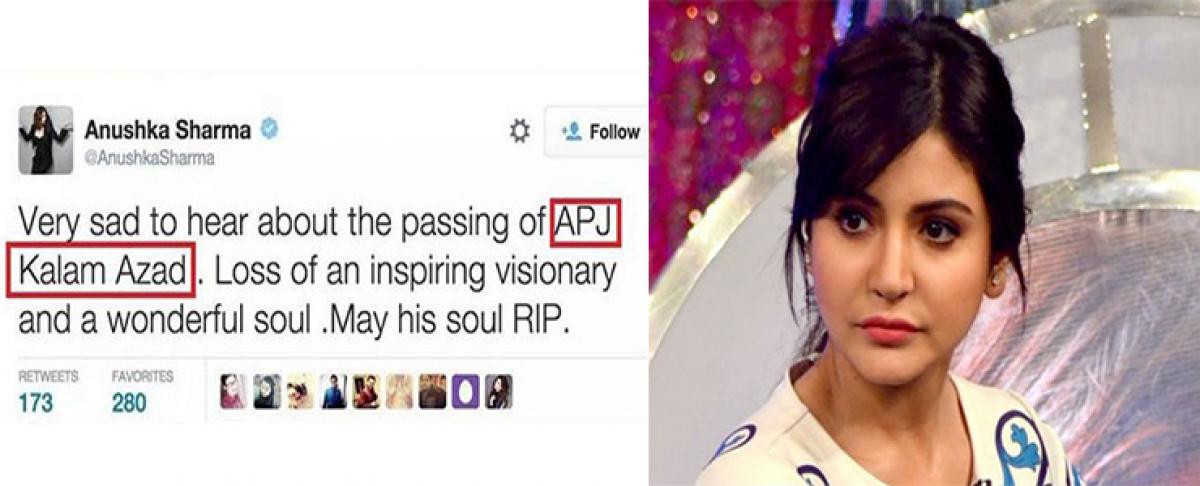 Anushka Sharma gets Kalams name wrong in tribute